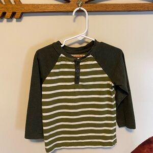 Cat & Jack Green Striped Long Sleeve Tee